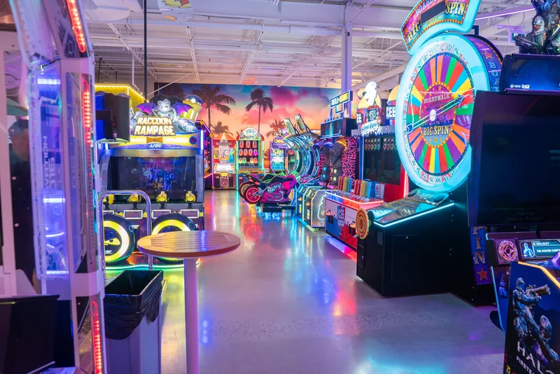 Colourful arcade machines at Forever Young