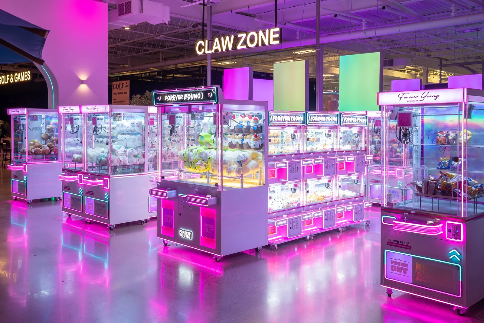 Claw machines and prizes
